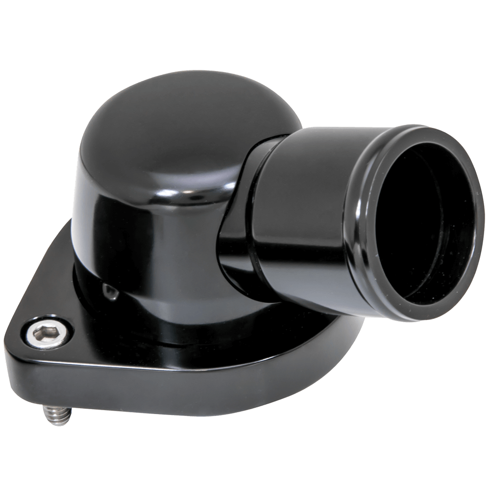 thumbnail image 2 of 45° Swivel Water Neck Thermostat Housing For Chevy LS Engines LS1 LS2 LS3 LS7 LS9, Polished Aluminum 2 of 5
