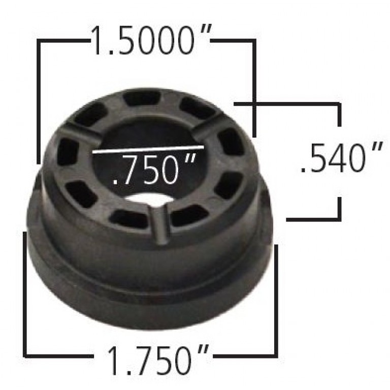 Delrin Bushing – 1.75 OD X 1.125 ID With .25 Shoulder – Probearing PB-DB970025